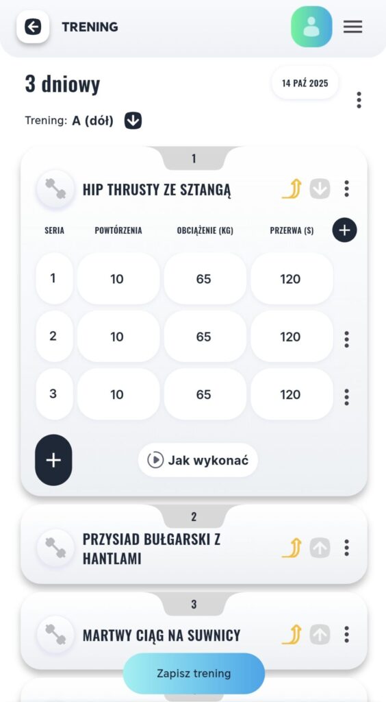 Aplikacja trening personalny